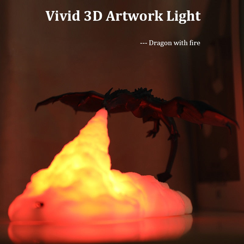 Lampada Drago in 3D a Led