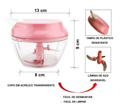 Trituratore mini a 3 lame per alimenti